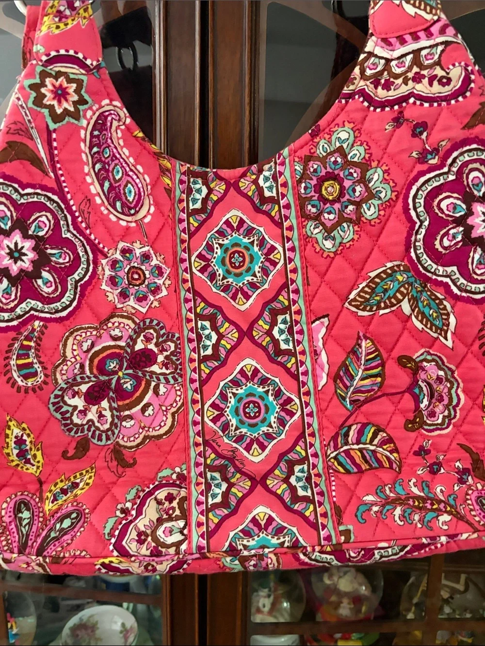 Vera Bradley Hot Pink Quilted Paisley Shoulder Bag